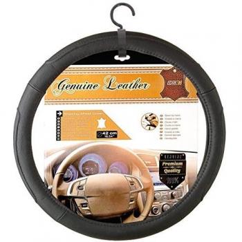 SUMEX 250VANN Special Van Funda de Volante para Furgonetas, Piel Natural, Diámetro 42 cm, Negra con Cosido Negro
