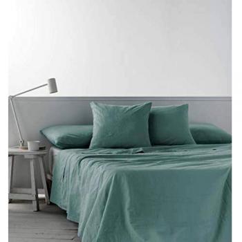 NATURALS Encimera de Lino Verde Cama 150 cm