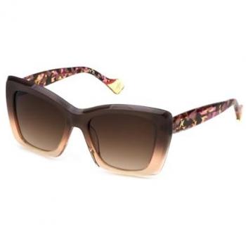 Gafas de sol cuadradas de acetato para mujer Yalea CHIMAMANDA con lentes degradados marrones 53/17/140