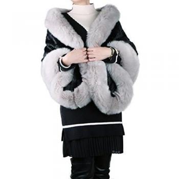 Genda 2Archer De las Mujeres Damas Moda Chales Elegant invierno Piel sintética Wrap Ponchos
