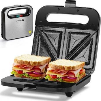 Sandwichera Aigostar para 2 Sandwiches con Revestimiento Cerámico Antiadherente, Luces Indicadoras, Asa de Toque Frío y Almacenamiento Vertical, 750W