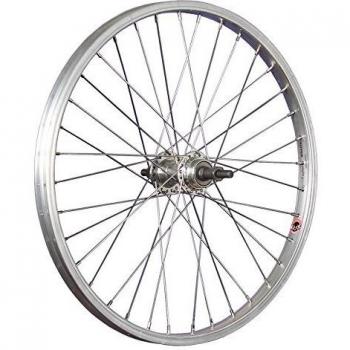 Rueda trasera de bicicleta 20 pulgadas acero inoxidable 406-19 plateada