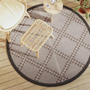 Alfombra exterior marrón Ø 160 cm en PP