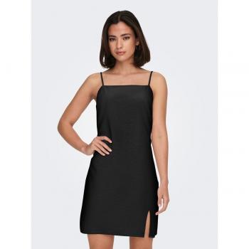 Vestido corto de lino Only Caro negro para mujer