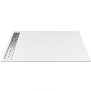 Plato de ducha de resina blanco para instalar o empotrar - 120 x 80 cm - LYROSA