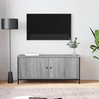 Mueble de TV con Ante Gris Sonoma 102x35x45 cm Madera Multicapa y Puertas Contrachapada