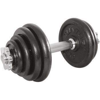 Tunturi Weight Set Mancuernas con 1 Barra Ajustable, Unisex Adulto, Negro, 15 kg
