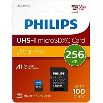 Philips Micro SDXC Card 256GB Class 10, Adaptador UHS-I U3, 4K