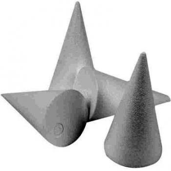Conos de Poliestireno Blancos, Diámetro 6 cm, Altura 14,5 cm, Paquete de 25 Piezas