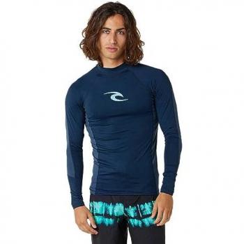 Rip Curl Rashguard de Manga Larga Waves UPF Perf Azul Marino M