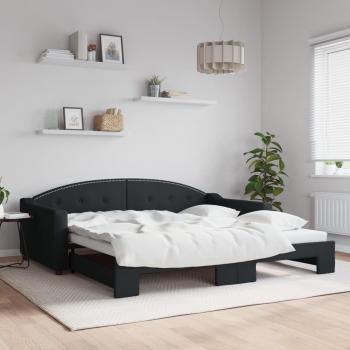 Sofá cama nido tela negro 100x200 cm con cama extraíble