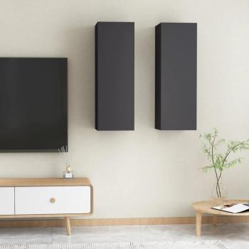 Mueble para TV vidaXL 2 uds contrachapado gris 30,5x30x90 cm