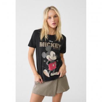 Stradivarius Disney Animal Print Black T-Shirt XS