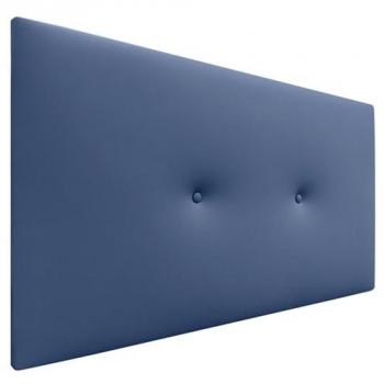 Cabecero de Polipiel Acolchado Liso con Botones 110x50cm para Camas 80/90/105 - Azul