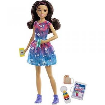 Barbie Skipper Muñeca morena con ondas canguro de bebés con accesorios