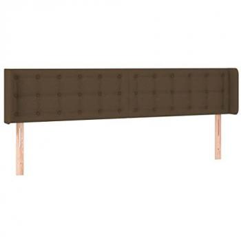 Cabecero LED Tapizado Marrón Oscuro 183x16x78/88 cm
