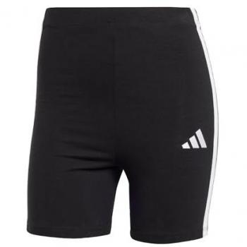 Mallas Cortas Adidas Essentials 3 Rayas Cintura Alta Mujer Negro/Blanco S