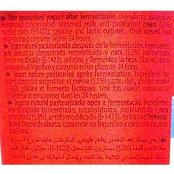 Pascual Yogur Sabor Natural - Paquete de 4 x 125 gr - Total: 500 gr