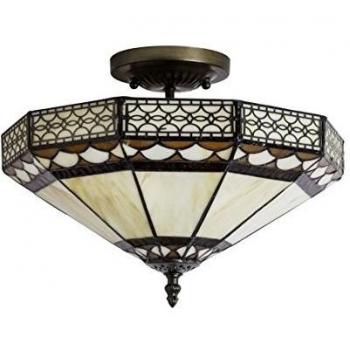 SUL REJILLA - Plafón Tiffany, 2 luces, diámetro de 35 cm