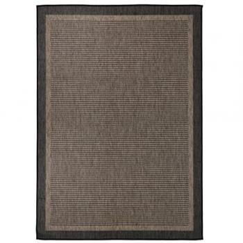Alfombra de exterior de tejido plano marrón oscuro 140x200 cm vidaXL