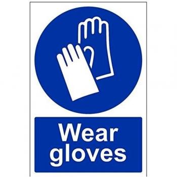 vsafety 41069 au-rWear guantes obligatorio EPI Sign, plástico rígido, vertical, 200 mm x 300 mm), color azul