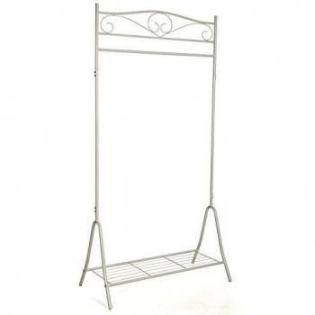 SONGMICS Perchero Burro, Colgador Metálico para ropa, Estante para zapatos, 90 x 44,5 x 173 cm, Blanco Crema HSR01W