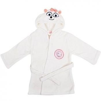 La vida secreta de mascotas Gidget Kids con capucha forro polar albornoz bata blanco blanco 2-3 Years
