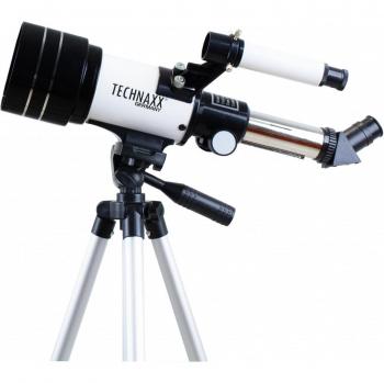 Telescopio Astronómico Technaxx 70/300 TX-175 - Aumento de hasta 150x - Incluye trípode y bolsa de transporte - Ideal para observar la luna, constelaciones y anillos de Saturno
