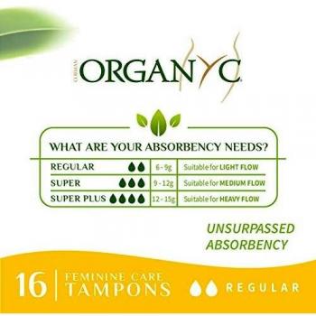 Organyc Tampones con Aplicador Regular Compacto 16 Unidades