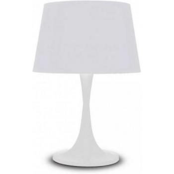 Lámpara de mesa de metal con 1 luz Blanche LONDON, Ideal Lux - London - Lámpara de mesa grande 1 luz Blanca, E27