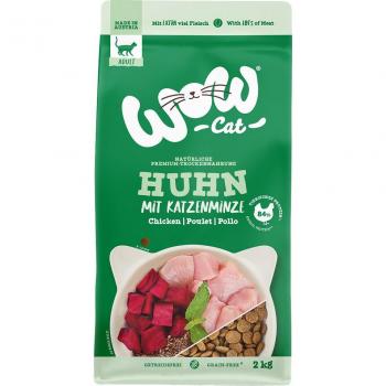 Wow Cat Adult con pollo - 2 kg, alimento seco para gatos adultos, formulado con pollo como fuente principal de proteína, rico en nutrientes esenciales, ayuda a mantener la salud del sistema urinario y promueve un pelaje brillante