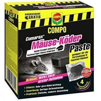 Pasta de Cebo para Ratones COMPO Cumarax® 40 g + 1 Caja de Cebo