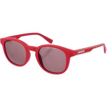 Lacoste L3644S Oval/Circular Acetate Sunglasses with Mirror Effect, Red Male, One Size