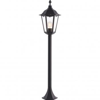 Farola de exterior Burford, aleación de aluminio, pintura negra mate, cristal, IP44, 1 luz E27