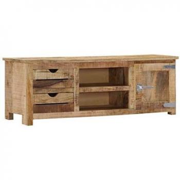 vidaXL Madera Mango Maciza Mueble para TV Centro Multimedia Salón Comedor Sala de Estar Orden de Equipos de Imagen Sonido Almacenamiento 120x30x40 cm
