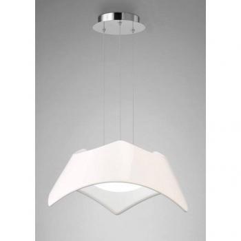 Lámpara colgante Maui 5W + 19W LED 3000K, 2520lm, blanco brillante / cromo pulido