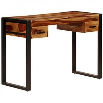 Solid Sheesham Wood Desk with 2 Drawers 43.3x19.7x30.3
