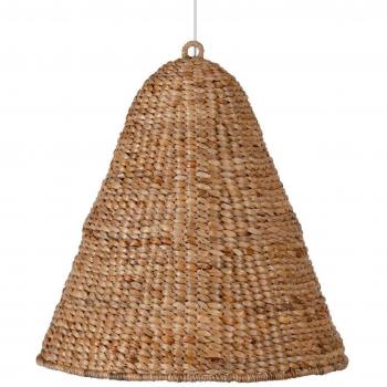 Lámpara de techo trenzada campana de fibra natural marrón Ø 60x65 cm