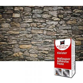 GREAT ART Foto Mural Pared de Piedras Grises 336 x 238 cm - Papel Pintado 8 Piezas incluye Pasta para pegar