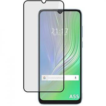 Protector de Cristal Templado Completo 5D Negro para Blackview A55 con Adhesivo Total