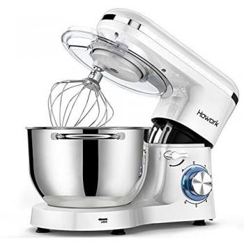 Batidora Amasadora, Howork 1500W 6 Niveles de Velocidad Amasadora de Bajo Ruido para Repostería, Robot de Cocina Automática Multifuncional, 6.2 litros capacidad Amasadora