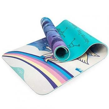 Myga Childrens Yoga Mat - Sweet Dreams Printed Kids Yoga Mat - Childs Exercise Mat for Pilates, Non Slip Multi Purpose Fitness Mat - Core Workout for Home, Gym, Studio