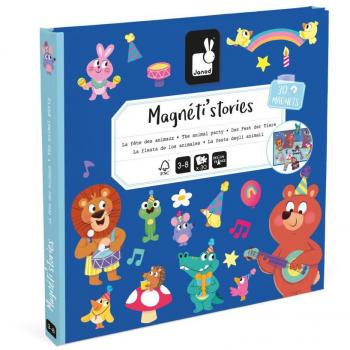 Juratoys MAGNETI'STORIES FIESTA DE LOS ANIMALES - Juego Magnético de Cuentos para Niños de 3 a 8 Años, Calidad y Seguridad Garantizadas