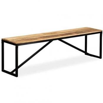 vidaXL Banco 160x35x45 cm Madera Mango Taburete Banquillo Banca Asiento Silla