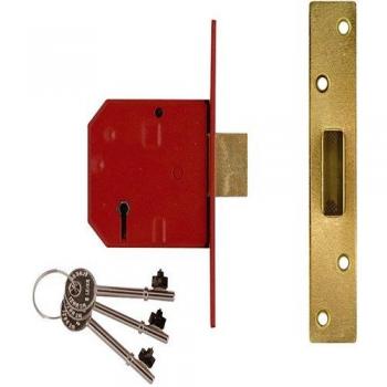 Union Locks 2134E 5 Lever BS Mortice Deadlock 67mm - Satin Chrome