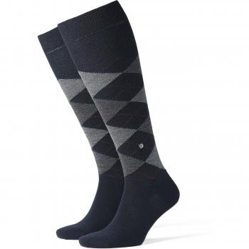 Calcetines de lana virgen hasta la rodilla Burlington Edinburgh, diseño de rombos, talla única