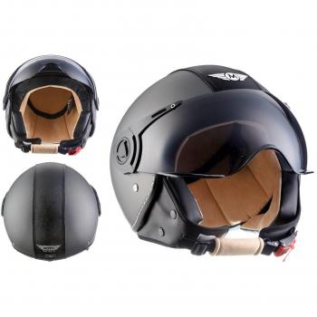 Moto Helmets H44 - Helmet Casco de Moto, Plateado/Vintage Titanio, M