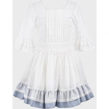 Conjunto de niña en blanco de blusa y falda