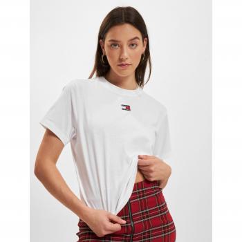 Camiseta Tommy Jeans blanca log bordado para mujer - Manga corta, Talla S