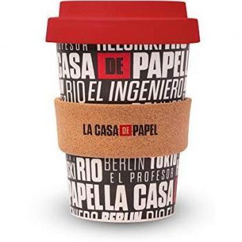 Erik Vaso La Casa de Papel - Vaso para llevar 475ml - Vaso para café con tapa de silicona / Vaso reutilizable - Producto con licencia oficial